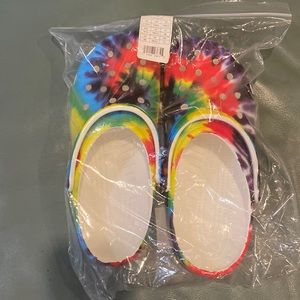 Rainbow Tie Dye Crocs. Size 10 US Men, 12 Women, brand new never touched.